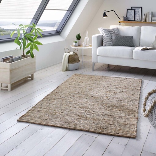 Wollteppich Handgewebt Oslo - Beige/Creme - sfeer