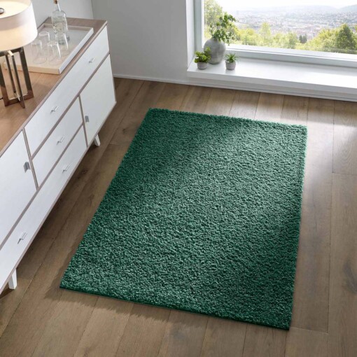 Hochflor Teppich Spectrum - Smaragdgrün - sfeer