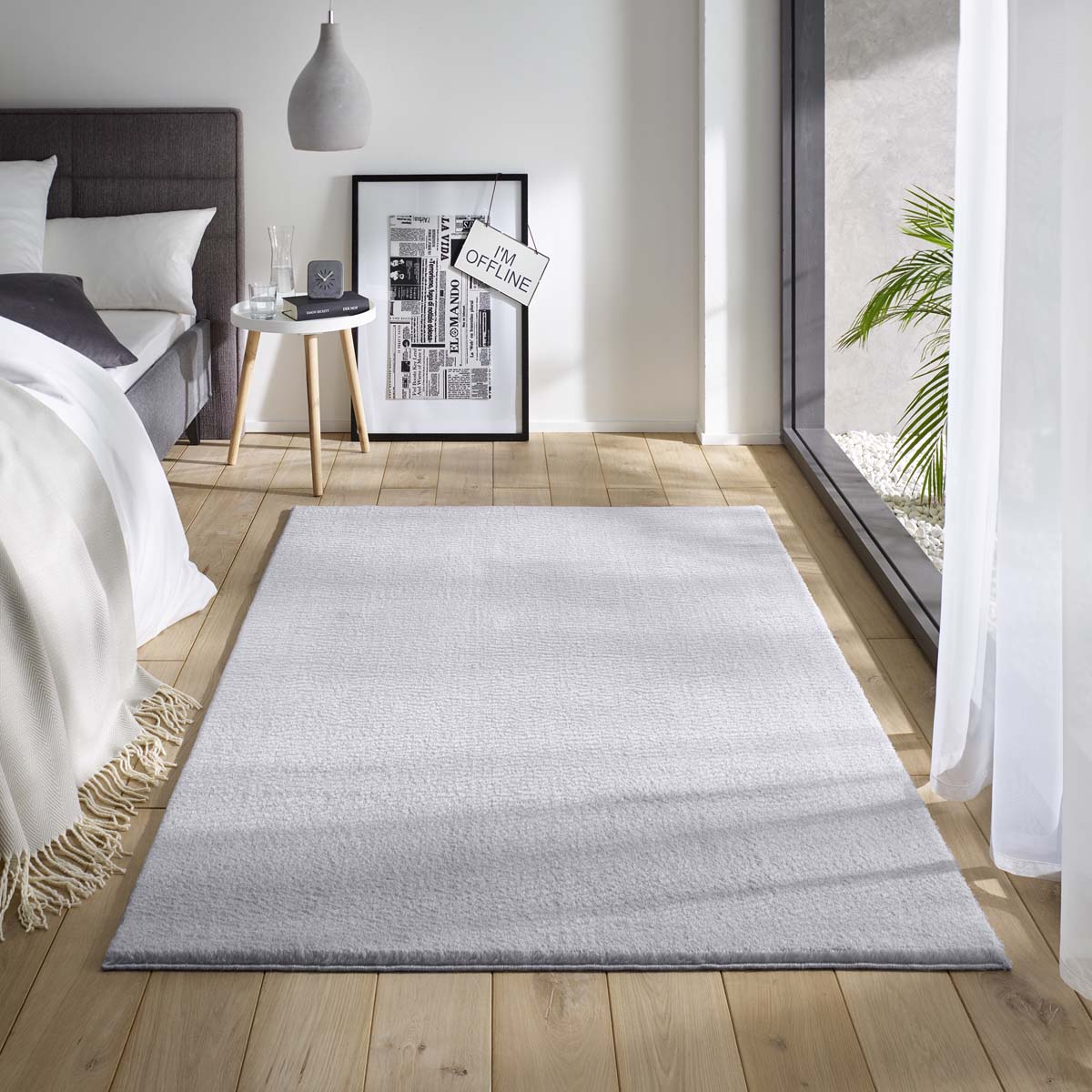 Teppich Antirutschmatte - weiß - 60x120 cm