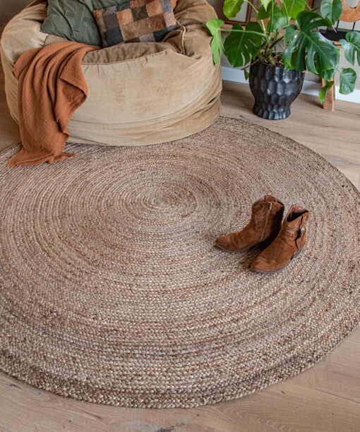 Jute Teppich Rund Pure - Natural