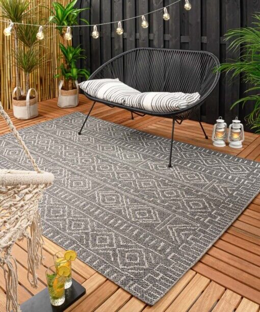 Outdoor Teppich Aztec Dreams - Dunkelgrau - sfeer