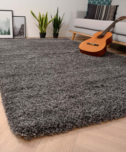 Hochflor Teppich Shaggy Grand - Dunkelgrau