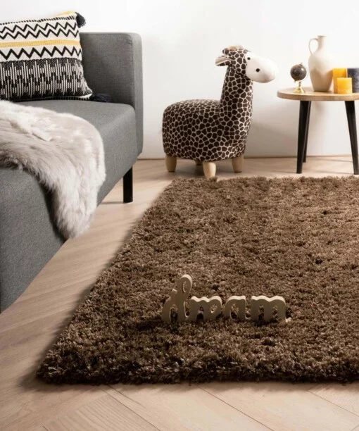 Hochflor Teppich - Cozy Shaggy - Braun - sfeer