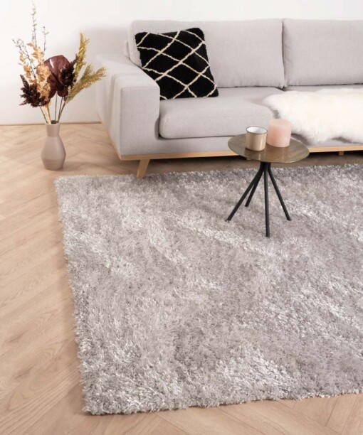 Hochflor Teppich Posh - Hellgrau - sfeer