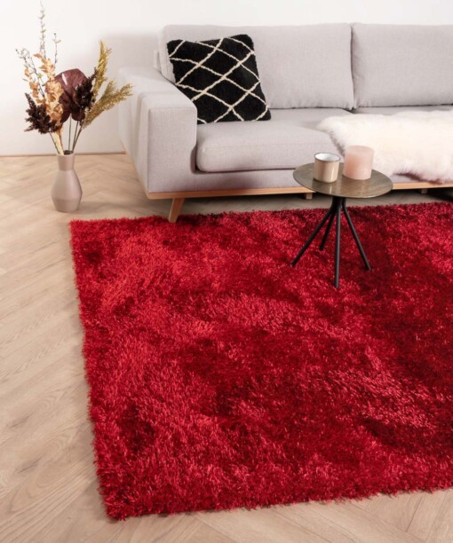 Hochflor Teppich Posh - Rot - sfeer