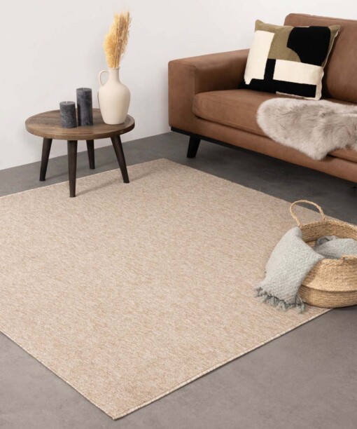 Schlingenteppich Quadratisch Lush - Beige - sfeer