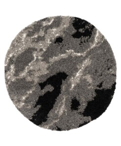 Hochflor Teppich Rund Marble Artisan - Grau - overzicht