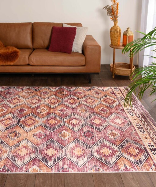 Boho Teppich Waschbar - Moderna Rot - sfeer