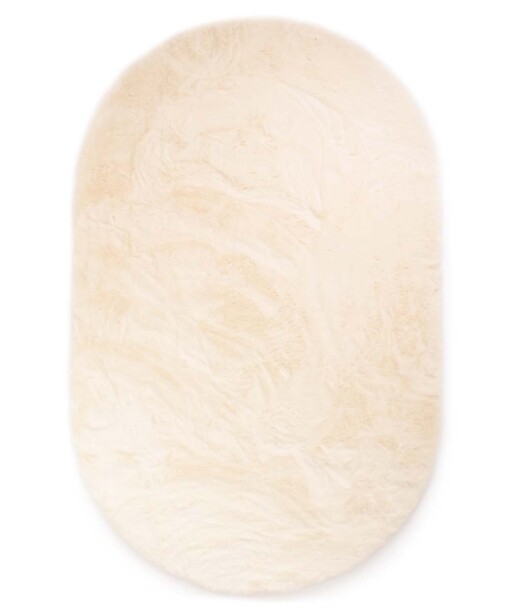 Flauschiger Teppich Oval - Comfy Plus - Creme - overzicht boven