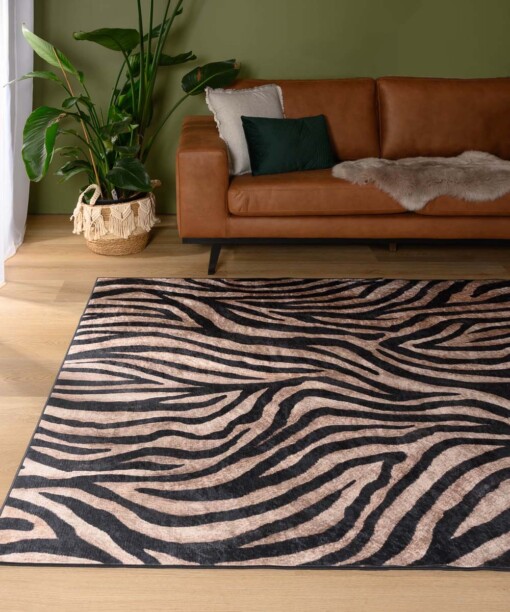 Teppich Zebra Waschbar - Moderna Schwarz/Braun - sfeer