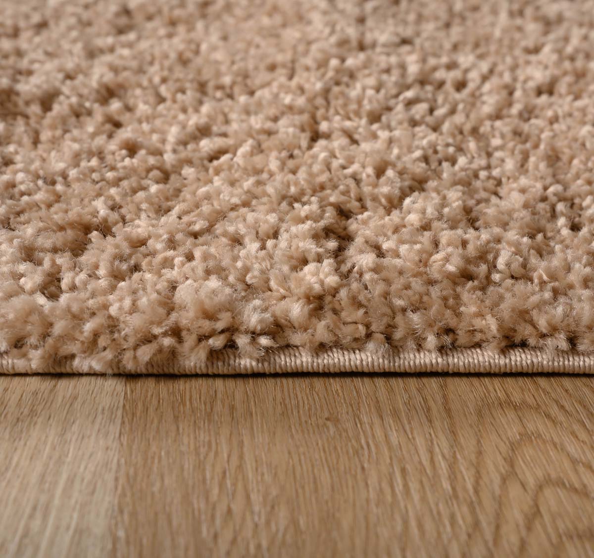 Oval Teppich Hochflor Trend - Beige Tapeso Shaggy 