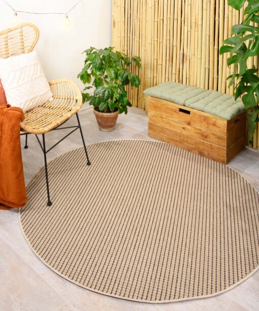 Outdoor Teppich Rund Jute Optik Sunny - Beige - sfeer