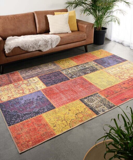 Patchwork Teppich - Fade Heritage Rot/Bunt - sfeer