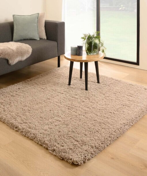 Teppich Quadratisch Hochflor - Cozy Shaggy Beige