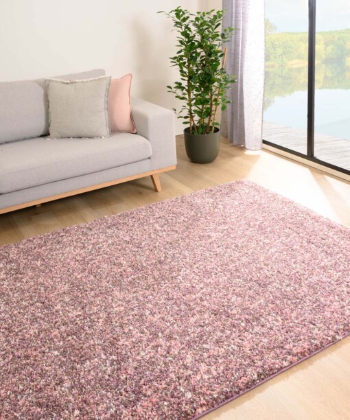 Hochflor Teppich Meliert - Blend Rosa