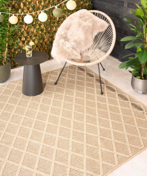 Outdoor Teppich Raute - Retreat Beige