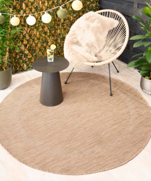 Outdoor Teppich Rund - Sunset Beige