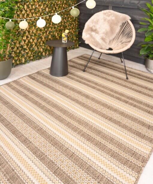 Outdoor Teppich Streifen - Coastal Path Beige