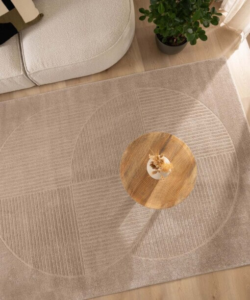 Teppich Skandinavisch - Contour Circle Beige