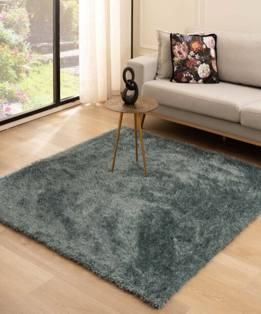 Teppich Quadratisch Hochflor - Posh Velours Blau