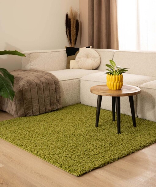 Hochflor Teppich Quadratisch Shaggy Trend - Grün - sfeer