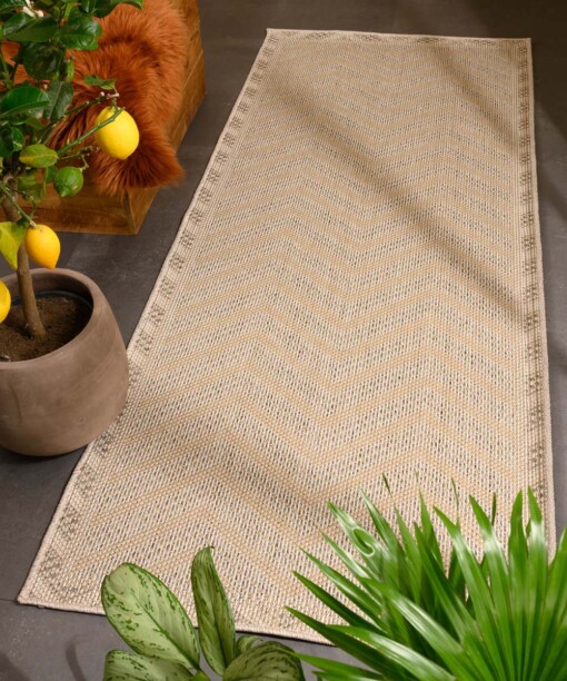 Balkonteppich Jute Optik Sunny Contour - Beige - sfeer