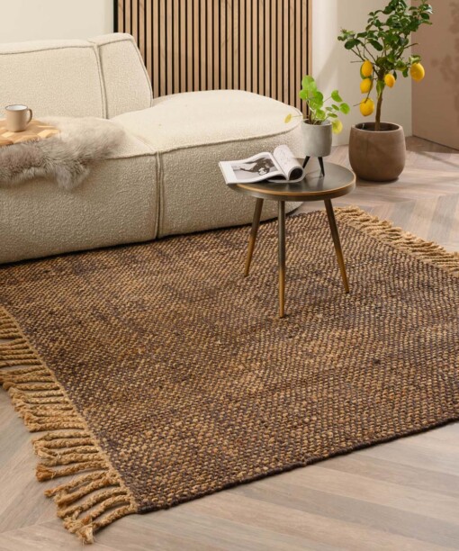 Jute Teppich Quadratisch - Chunky Braun/Natural