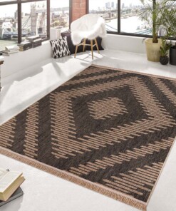 Outdoor Teppich Jute Optik - Karo Beige/Schwarz - sfeer