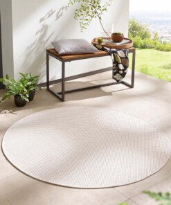 Outdoor Teppich Rund - Elara Creme - sfeer