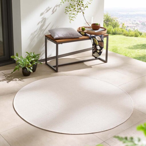 Outdoor Teppich Rund - Elara Creme - sfeer