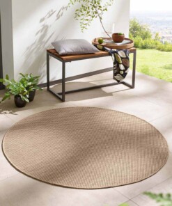 Outdoor Teppich Rund - Elara Beige - sfeer, thumbnail