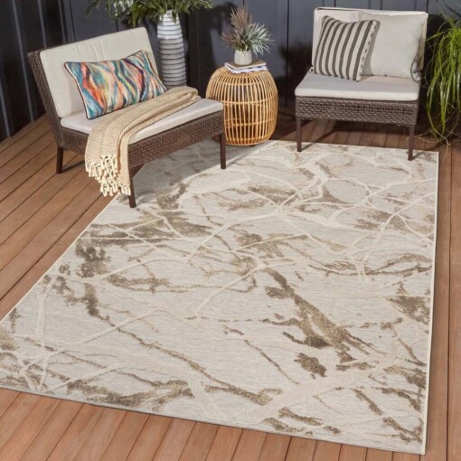 Outdoor Teppich - Marble Grau - sfeer