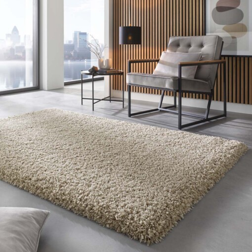 Hochflor Teppich - Shaggy Prime Weiß/Beige - sfeer