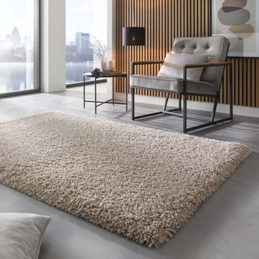 Hochflor Teppich - Shaggy Prime Beige - sfeer