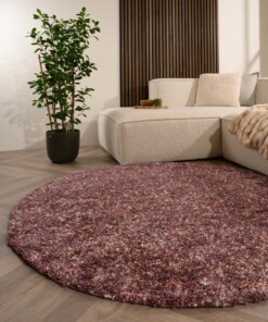 Hochflor Teppich Rund - Blend Rosa - sfeer