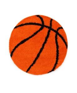 Kinderteppiche Rund - Basketball Orange/Schwarz - overzicht