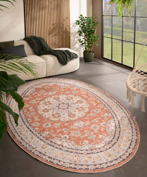 Outdoor Teppich Oval Vintage - Valenca Nova Terrakotta - sfeer