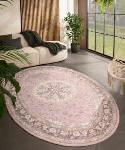 Outdoor Teppich Oval Vintage - Valenca Nova Lila/Rosa - sfeer