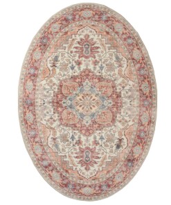 Outdoor Teppich Oval Vintage - Valenca Fino Creme/Rot