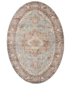 Outdoor Teppich Oval Vintage - Valenca Fino Blau