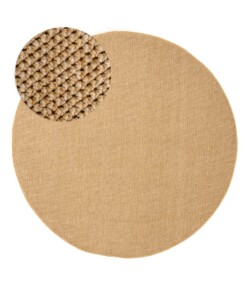 Teppich Rund Kurzflor - Loom Beige - overzicht