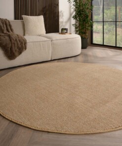 Teppich Rund Kurzflor - Loom Beige - sfeer, thumbnail