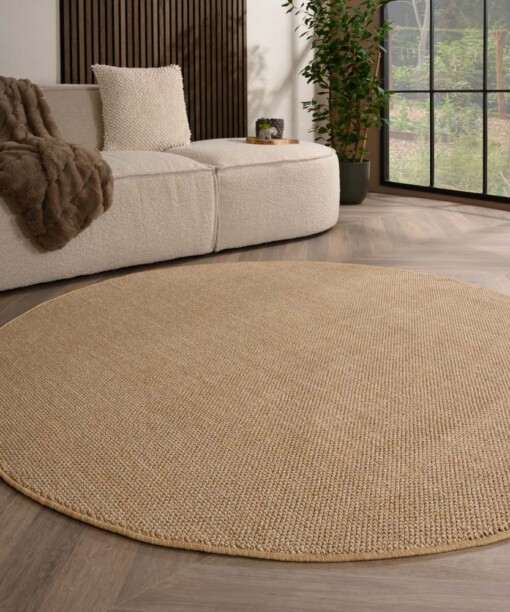 Teppich Rund Kurzflor - Loom Beige - sfeer