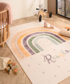 Kinderteppiche - Joy Regenbogen Creme - sfeer