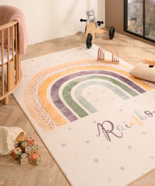 Kinderteppiche - Joy Regenbogen Creme - sfeer